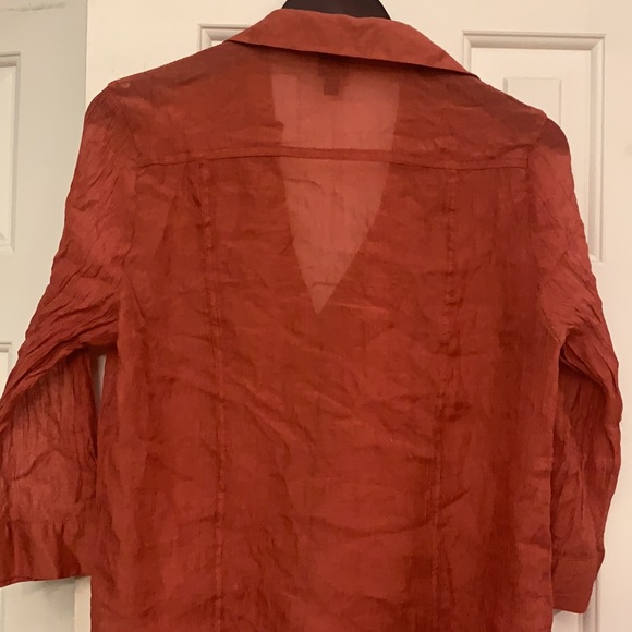❤️ 2/$29 4/$50 2B BEBE size L button front shirt semi sheer - Picture 7 of 8